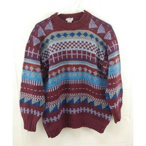 Vtg Andina Mens Sweater Sz Large Handmade Sheep Wool Unique Icelandic Knit